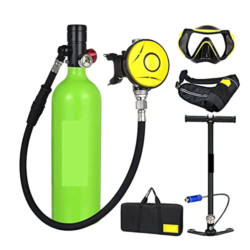 IIGEN Tauchflasche Tauchausrüstung Tragbares Atemschutzgerät Mit 1 Liter Fassungsvermögen Ultrahohe Stabilität(Green) von IIGEN
