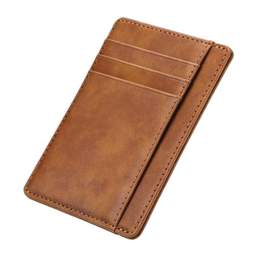 ILIYAH Credit Card Holder Wallet Slim Wallet RFID Blocking Minimalist Credit Card Holder 8 Kartenfächer und 1 Tasche（Braun） von ILIYAH