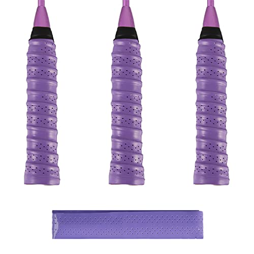 ILLUVA 3 Stück Tennisschläger Griffband Anti-Rutsch, Badminton Griffband Overgrip, Squash Ersatzschlägergriffe (Violett) von ILLUVA