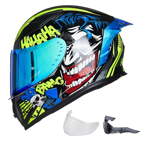 ILM Motorradhelm Integralhelm Herren Damen-Motorcycle Helmet mit 2 Visieren Pinlock-kompatiblen klaren und getönten-Street Bike Motocross Casco DOT&ECE Modell Z501, Surprise Yellow, L ILM Motorradhelm Integralhelm Herren Damen-Motorcycle Helmet mit 2 Visieren Pinlock-kompatiblen klaren und getönten-Street Bike Motocross Casco DOT&ECE Modell Z501, Surprise Yellow, L von ILM