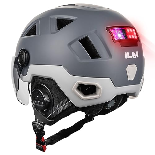 ILM Smart Bluetooth Fahrradhelm Damen Herren mit Visier Warnung Bremse LED Lichtsensor Lichtfunktion Kopfneigen Blinken Auszulösen Modell E3-12LSBT,Bluetooth Grau,L/XL ILM Smart Bluetooth Fahrradhelm Damen Herren mit Visier Warnung Bremse LED Lichtsensor Lichtfunktion Kopfneigen Blinken Auszulösen Modell E3-12LSBT,Bluetooth Grau,L/XL von ILM