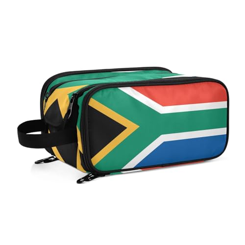 Kulturbeutel für Damen, Motiv: Südafrika-Flaggen, große Make-up-Tasche, Organizer, Reise-Kosmetiktasche, mehrfarbig, Einheitsgröße, Beauty Case von ILmira