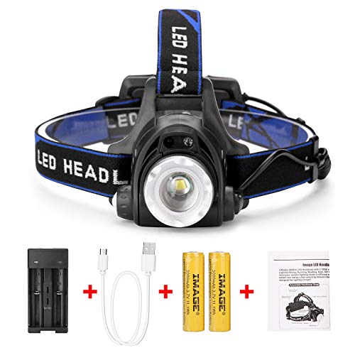 Stirnlampe LED Kopfleuchte USB wiederaufladbar mit Akku wasserdichte Stirnlampen zum Joggen Laufen Angeln von IMAGE
