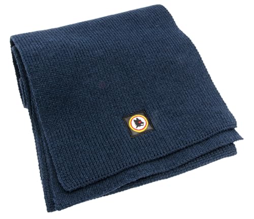 IMMA AS ROMA WOLF LEATHER PATCH KNITTED SCARF - NAVY IMMA AS ROMA WOLF LEATHER PATCH KNITTED SCARF - NAVY von AS Roma