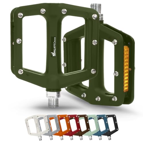 IMPALAPRO - Fahrradpedale mit Reflektoren aus Nylonfaser und Versiegeltem Lager 9/16" - Flat Pedale Reflektor - Fahrradpedale Citybike - Pedale Gravel Bike - MTB Pedale mit Reflektor (Dunkelgrün) IMPALAPRO - Fahrradpedale mit Reflektoren aus Nylonfaser und Versiegeltem Lager 9/16" - Flat Pedale Reflektor - Fahrradpedale Citybike - Pedale Gravel Bike - MTB Pedale mit Reflektor (Dunkelgrün) von IMPALAPRO