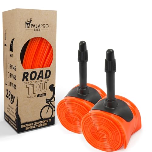 IMPALAPRO Extraleichter TPU Schlauch Rennrad 700C 28g Kompatibel mit 700x18/23/25/28/30/32C - Fahrradschlauch 28 Zoll Französisches Ventil 45/65/85mm - TPU Rennrad Schlauch 28 Zoll (TPU 2Pcs - V 45mm) IMPALAPRO Extraleichter TPU Schlauch Rennrad 700C 28g Kompatibel mit 700x18/23/25/28/30/32C - Fahrradschlauch 28 Zoll Französisches Ventil 45/65/85mm - TPU Rennrad Schlauch 28 Zoll (TPU 2Pcs - V 45mm) von IMPALAPRO