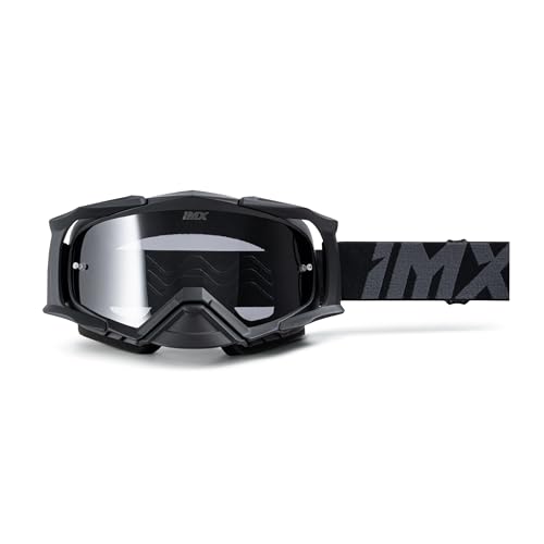 IMX RACING DUST Motorrad Schutzbrille | Dunkler Rauch und Klares Visier inklusive | Anti-Beschlag und Anti-Kratz Linse | Nasenschutz | Band mit Silikondruck | Drei Lagen Schaum von IMX RACING