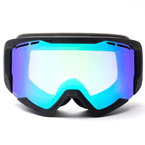 IMX RACING Snow Skibrille Snowboardbrille | Dreilagiger Schwamm | DualLens | Kratzfest Anti Fog und UV Beschichtung | Breiter Gürtel mit Silikondruck von IMX RACING