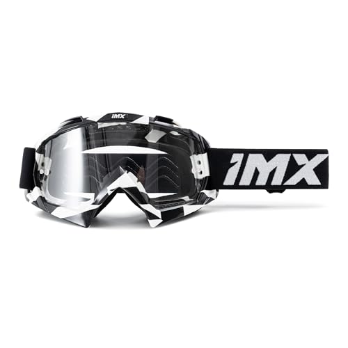 IMX RACING MUD Motorrad Schutzbrille | Klare Linse | Anti-Beschlag und Anti-Kratz Linse | Band mit Silikondruck | Drei Lagen Schaum | Ein Linse enthalten von IMX RACING