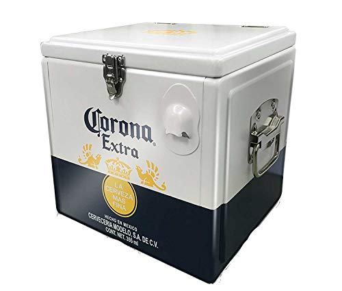 Offizielle Corona [12 Bierkapazität - 12 L] Starke Aluminium Retro Kühlbox Kühlbox (mit Tragegriffen & Flaschenöffner) von Corona Extra