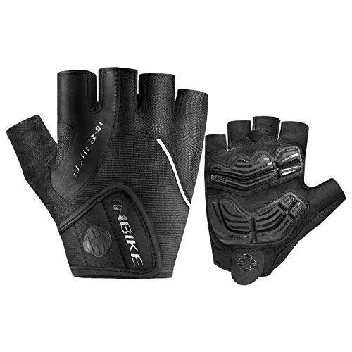 INBIKE Fahrradhandschuhe Halbfinger Herren Damen Sommer Radhandschuhe Kurz Gel Atmungsaktiv rutschfeste Mountainbike Handschuhe für Radsport MTB Schwarz,XXL von INBIKE