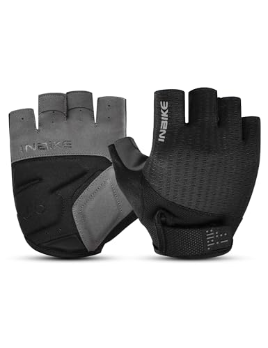 INBIKE Fahrradhandschuhe MTB Moutainbike Handschuhe Sommer Haslbfinger Fingerlos Herren Damen Radsport rutschfest Stoßfest Elastisch Reflektierend Atmungsaktiv Multifunkton IHC215 Schwarz XL von INBIKE