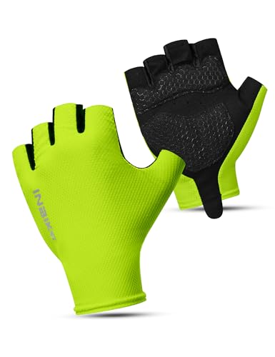 INBIKE Fahrradhandschuhe MTB Moutainbike Handschuhe Sommer Haslbfinger Fingerlos Herren Damen Radsport rutschfest Stoßfest Elastisch Reflektierend Atmungsaktiv Radsport Multifunkton IHC220 Grün 2XL von INBIKE