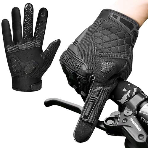 INBIKE MTB Handschuhe Herren Sommer Vollfinger Fahrradhandschuhe Lang Motocross Atmungsaktive Touchscreen rutschfest Radhandschuhe für Radfahren Moutainbike Rennrad Schwarz XXL von INBIKE