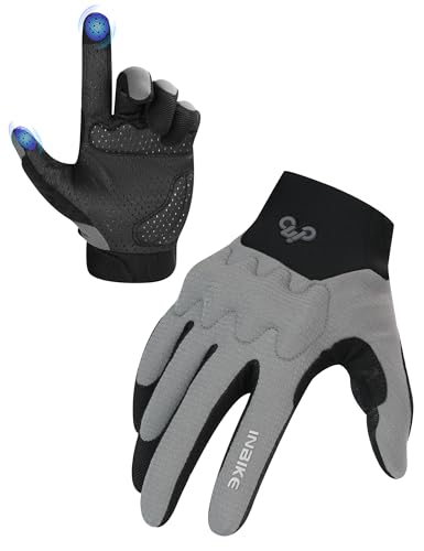 INBIKE MTB Moutainbike Handschuhe Fahrradhandschuhe Langfinger Herren Touchscreen rutschfest Stoßfest Elastisch Reflektierend Atmungsaktiv Radsport Multifunkton IHC539 Grau M von INBIKE