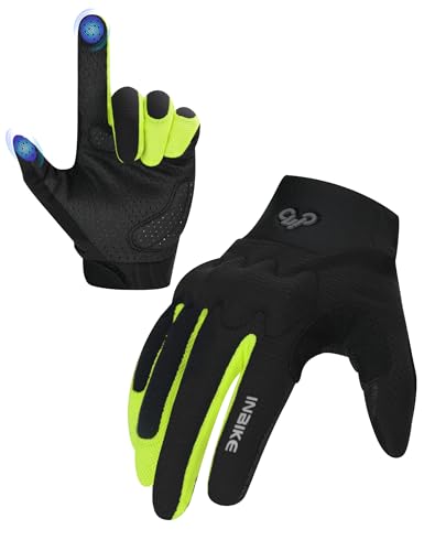 INBIKE MTB Moutainbike Handschuhe Fahrradhandschuhe Langfinger Herren Touchscreen rutschfest Stoßfest Elastisch Reflektierend Atmungsaktiv Radsport Multifunkton IHC539 Schwarz XL von INBIKE