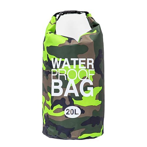 INCIAJOY Dry Bag 20L wasserdichte Tasche Verstellbarer Schultergurt, Wasserdichter Rucksack für Kajakfahren, Angeln, Schwimmen, Wandern, Camping (Tarngrün) von INCIAJOY