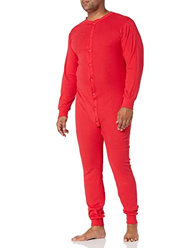 INDERA Herren Cotton Rib Knit Union Suit Unterwäsche, Rot, Small von INDERA