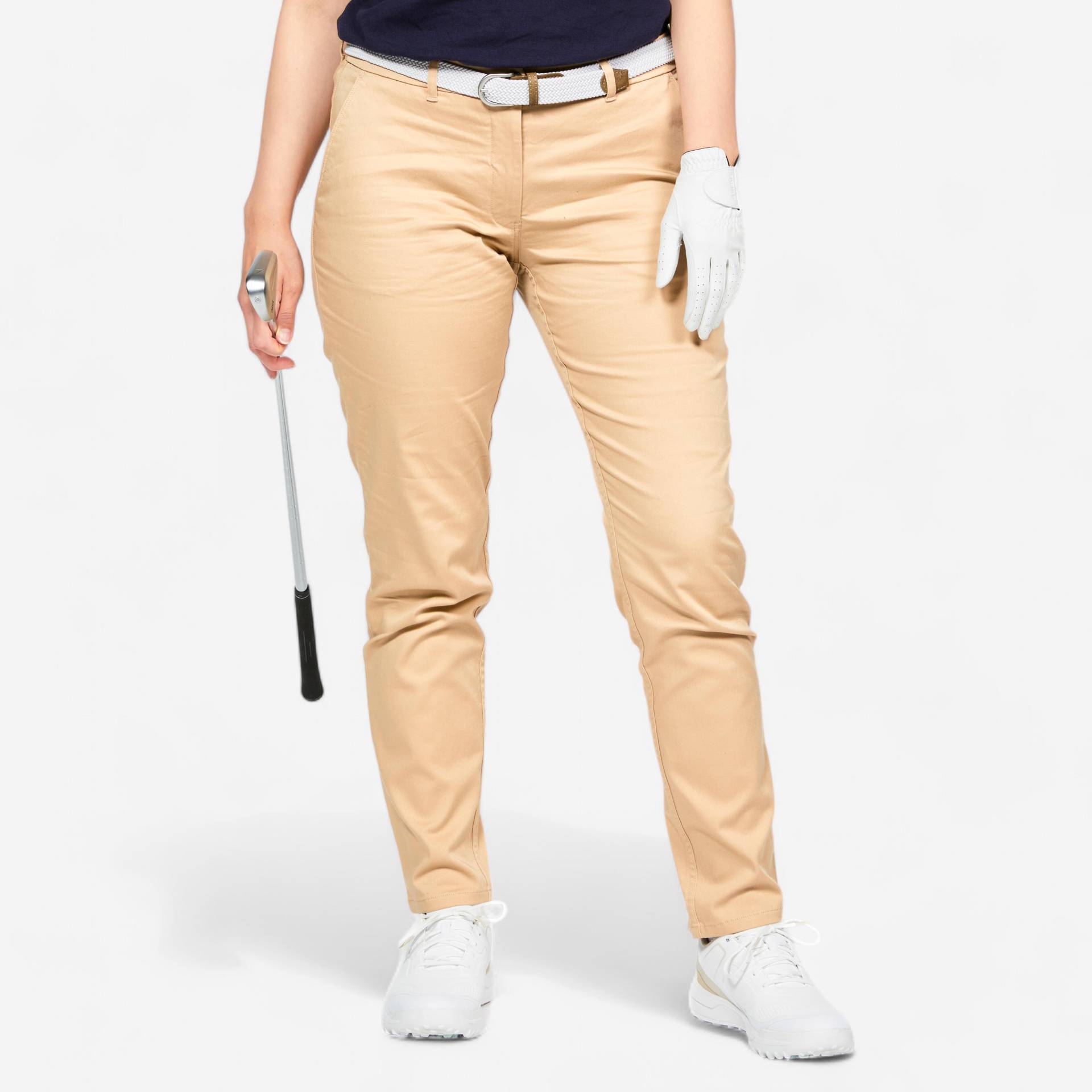 Damen Golf Hose Baumwolle - MW500 beige von INESIS