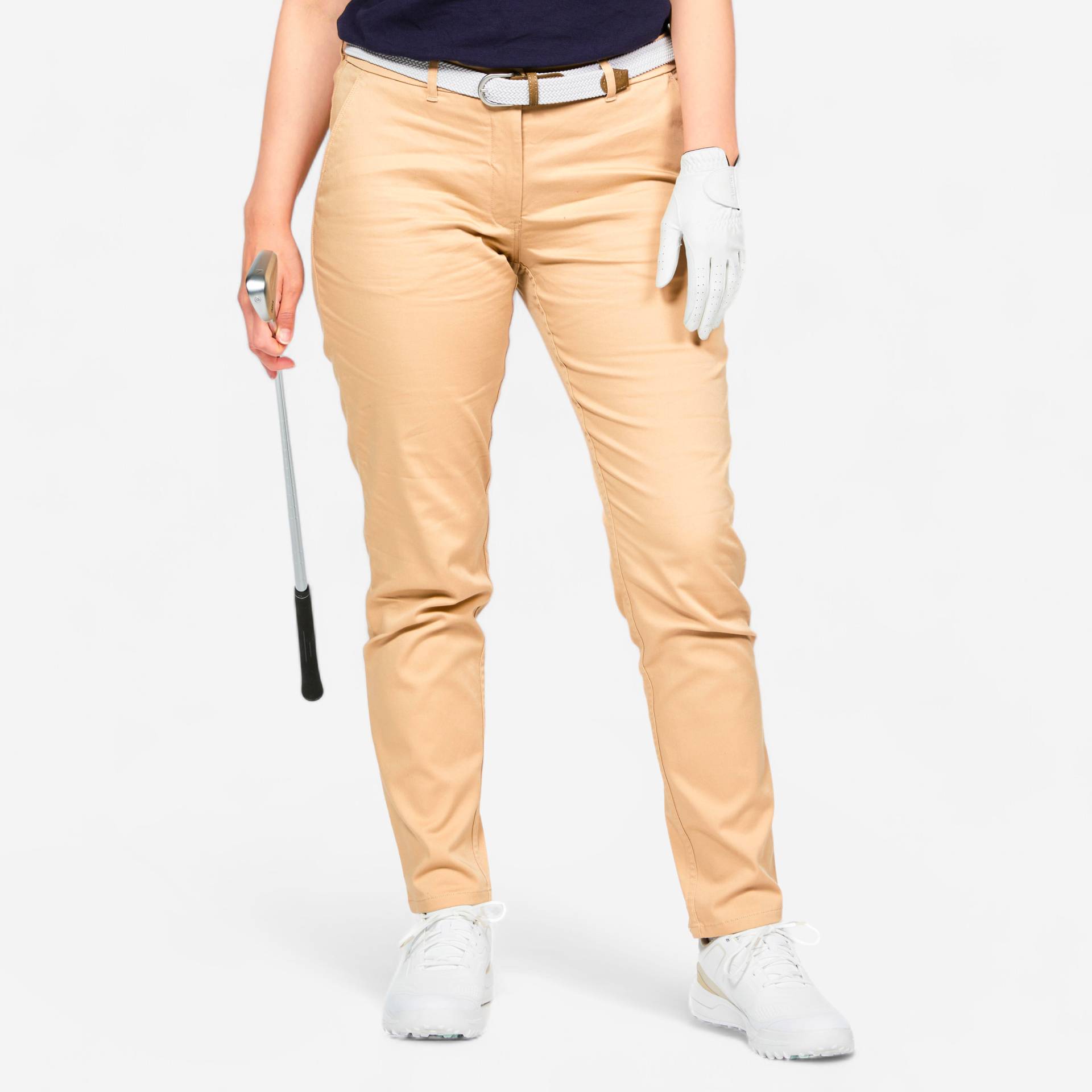 Damen Golf Hose Baumwolle - MW500 beige von INESIS