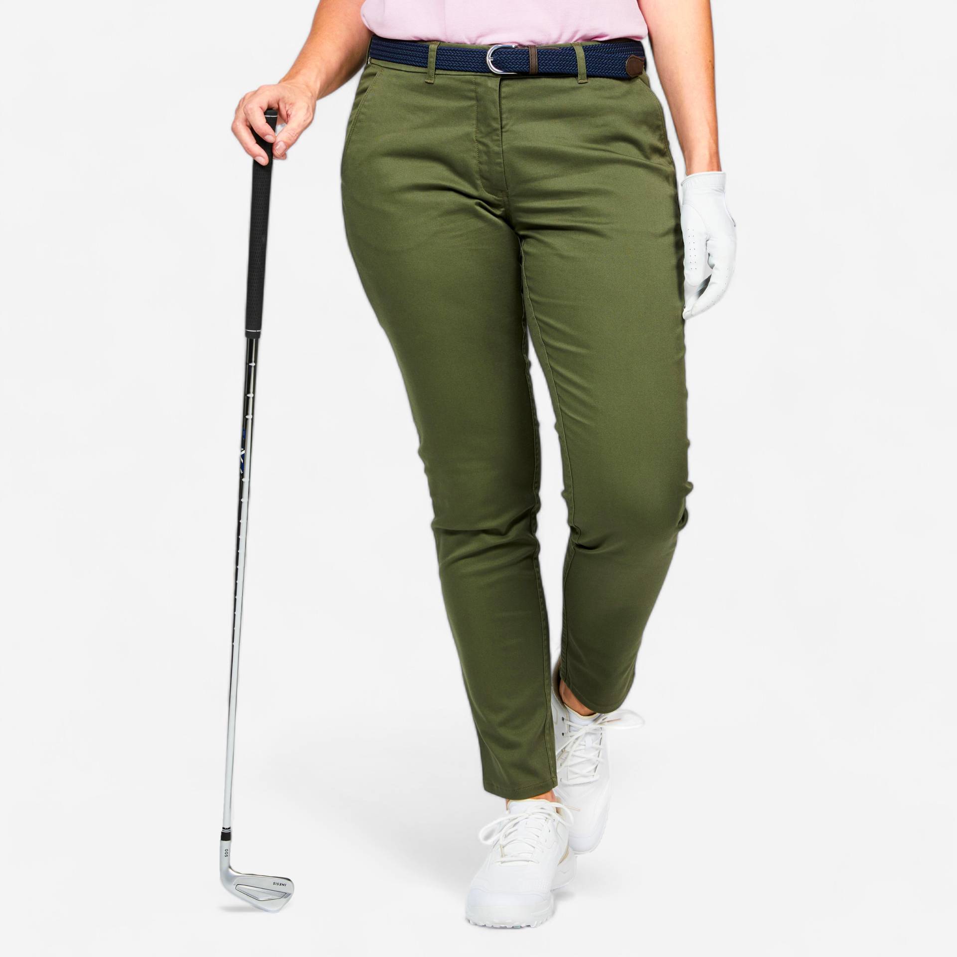 Damen Golf Hose Baumwolle - MW500 braun/khaki Damen Golf Hose Baumwolle - MW500 braun/khaki von INESIS