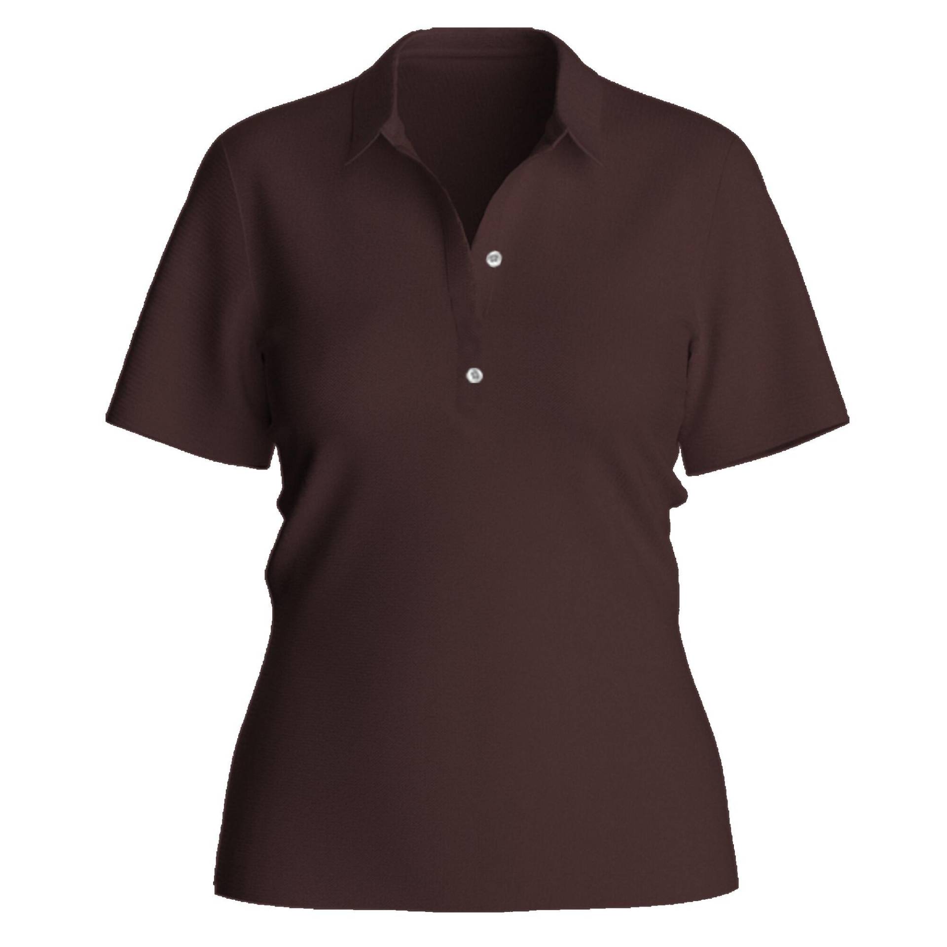 Damen Golf Poloshirt kurzarm Baumwolle - MW500 dunkelbraun von INESIS