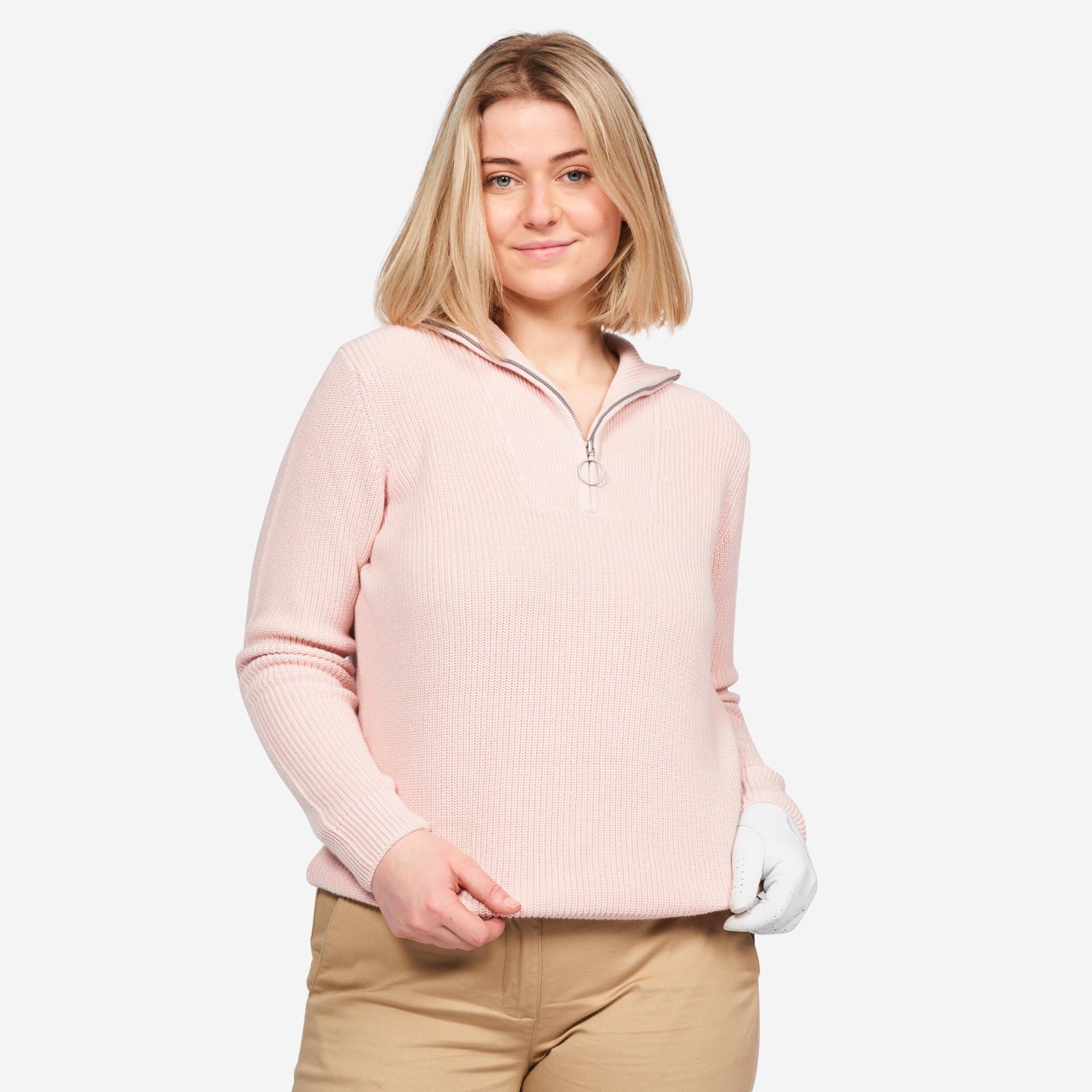 Damen Golf Pullover Kurzreissverschluss - MW500 rosa Damen Golf Pullover Kurzreissverschluss - MW500 rosa von INESIS