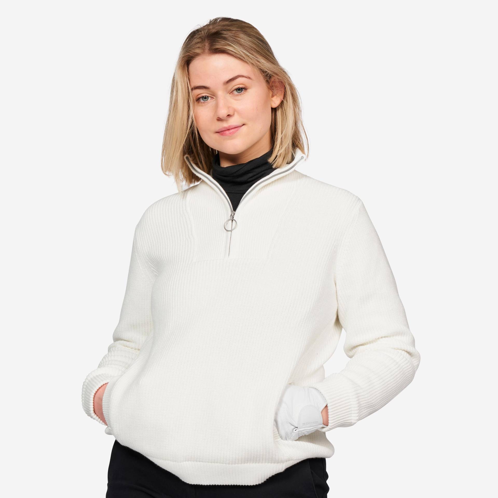 Damen Golf Pullover Windbreaker Kurzreissverschluss - MW500 natur Damen Golf Pullover Windbreaker Kurzreissverschluss - MW500 natur von INESIS