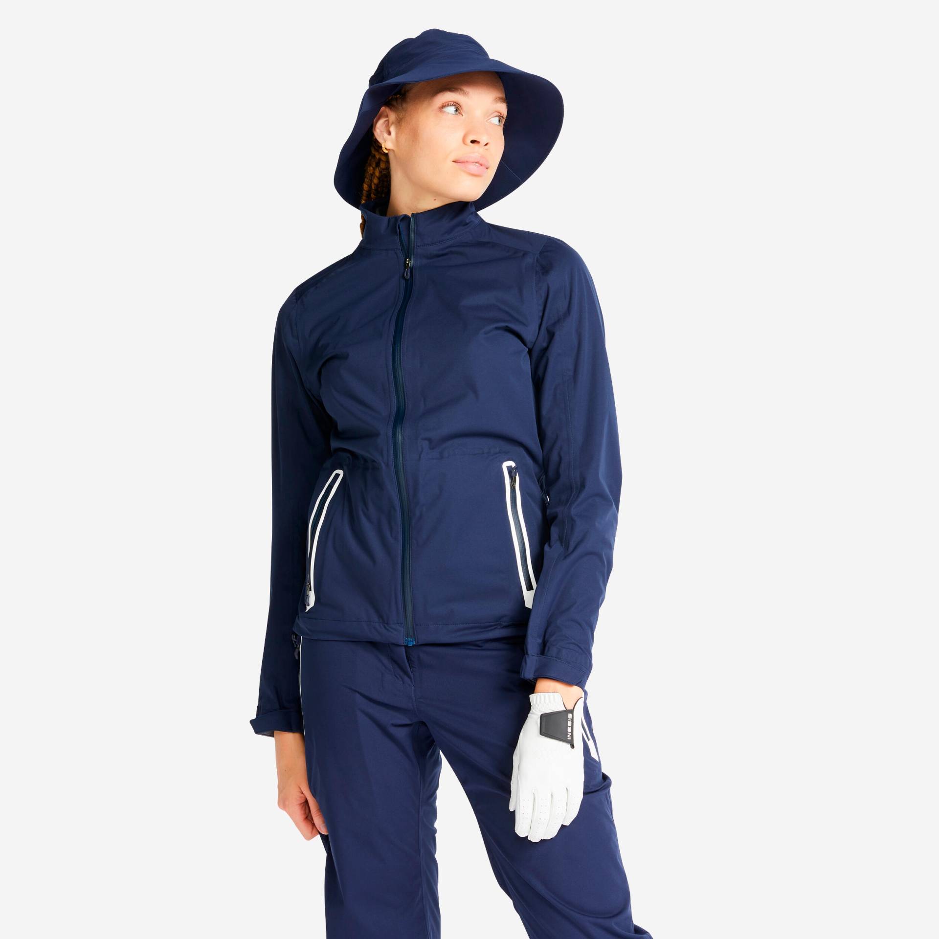 Damen Golf Regenjacke wasserdicht - RW500 marineblau von INESIS