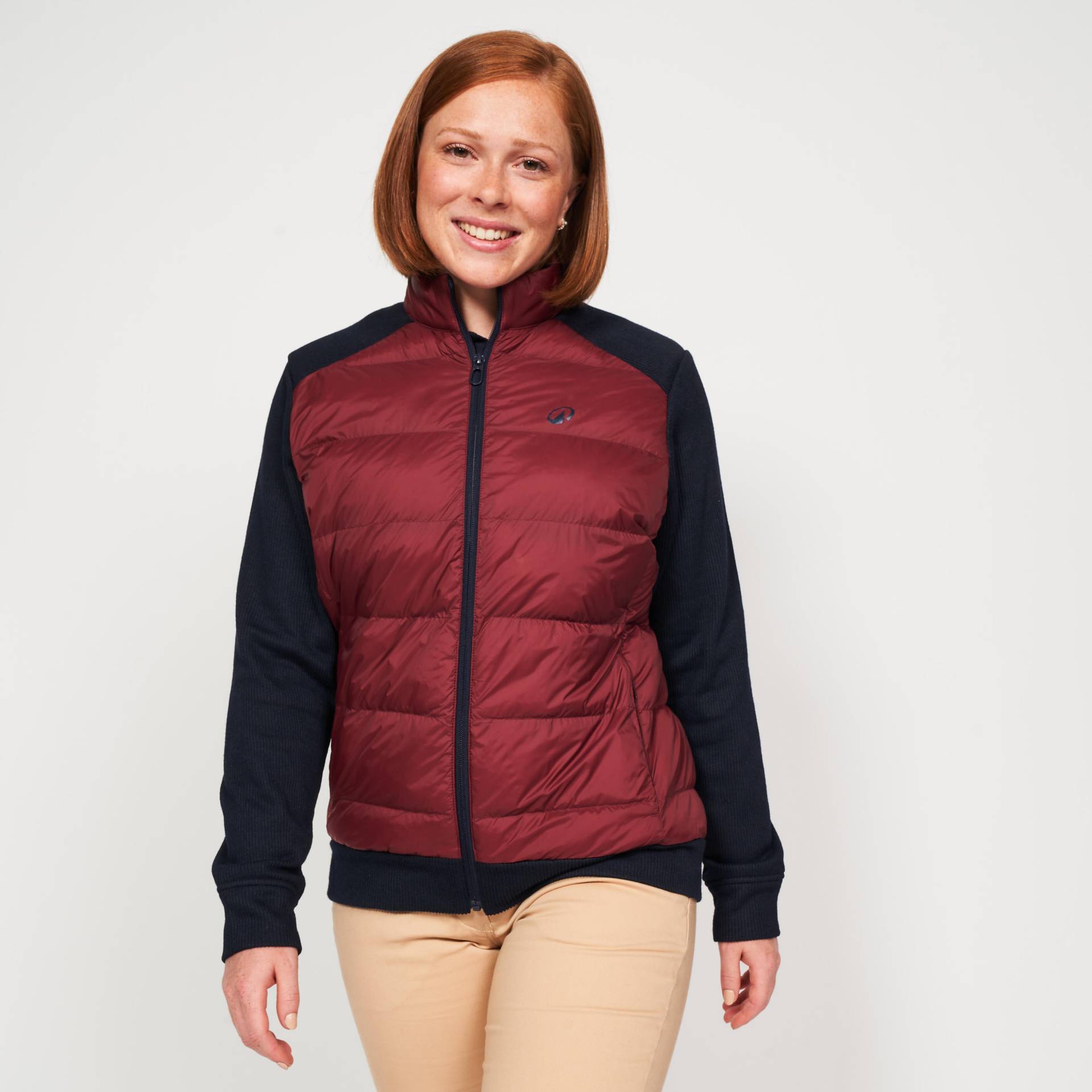 Damen Golf Steppjacke Hybrid - CW900 blau/bordeaux von INESIS