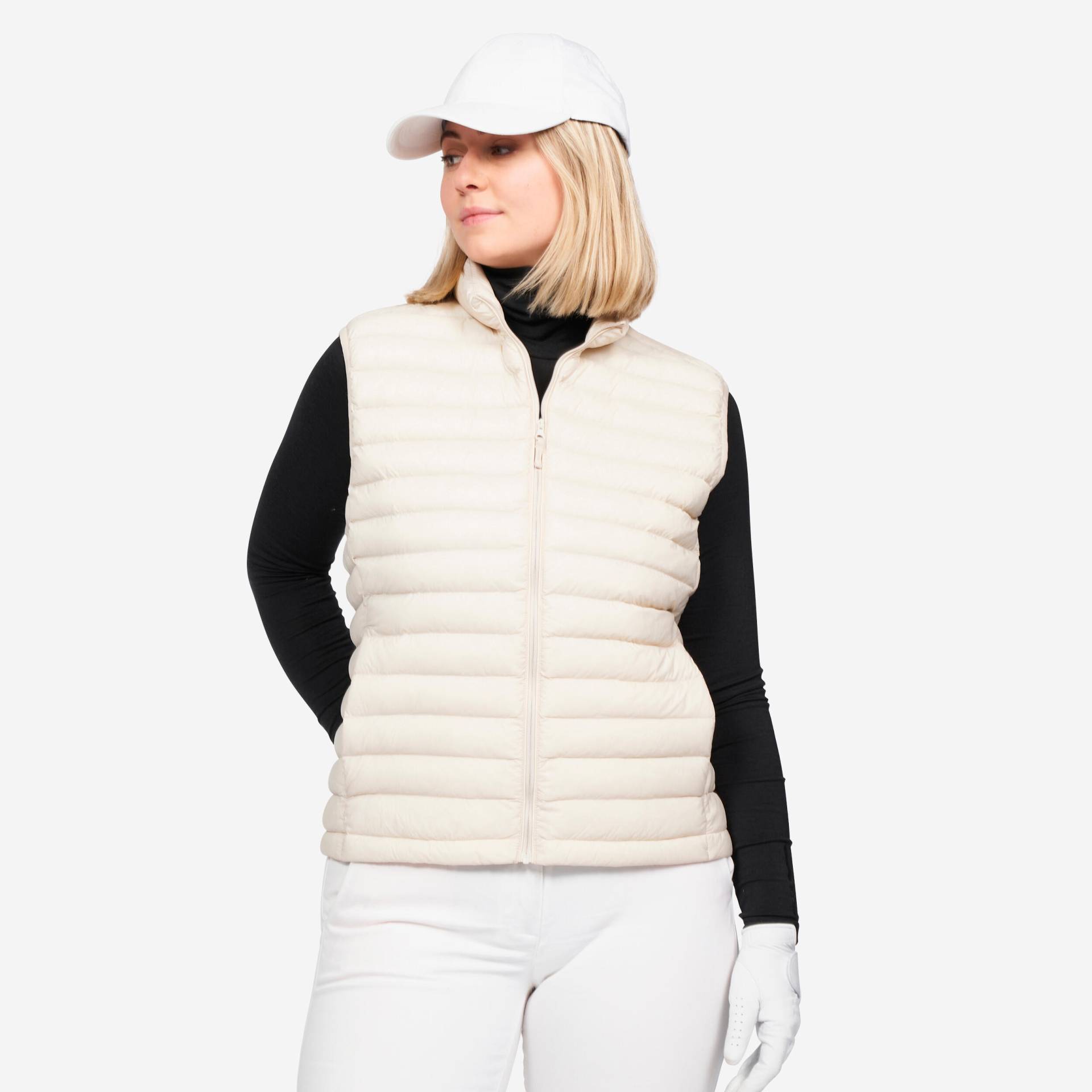 Damen Golf wattierte Weste - MW500 beige von INESIS