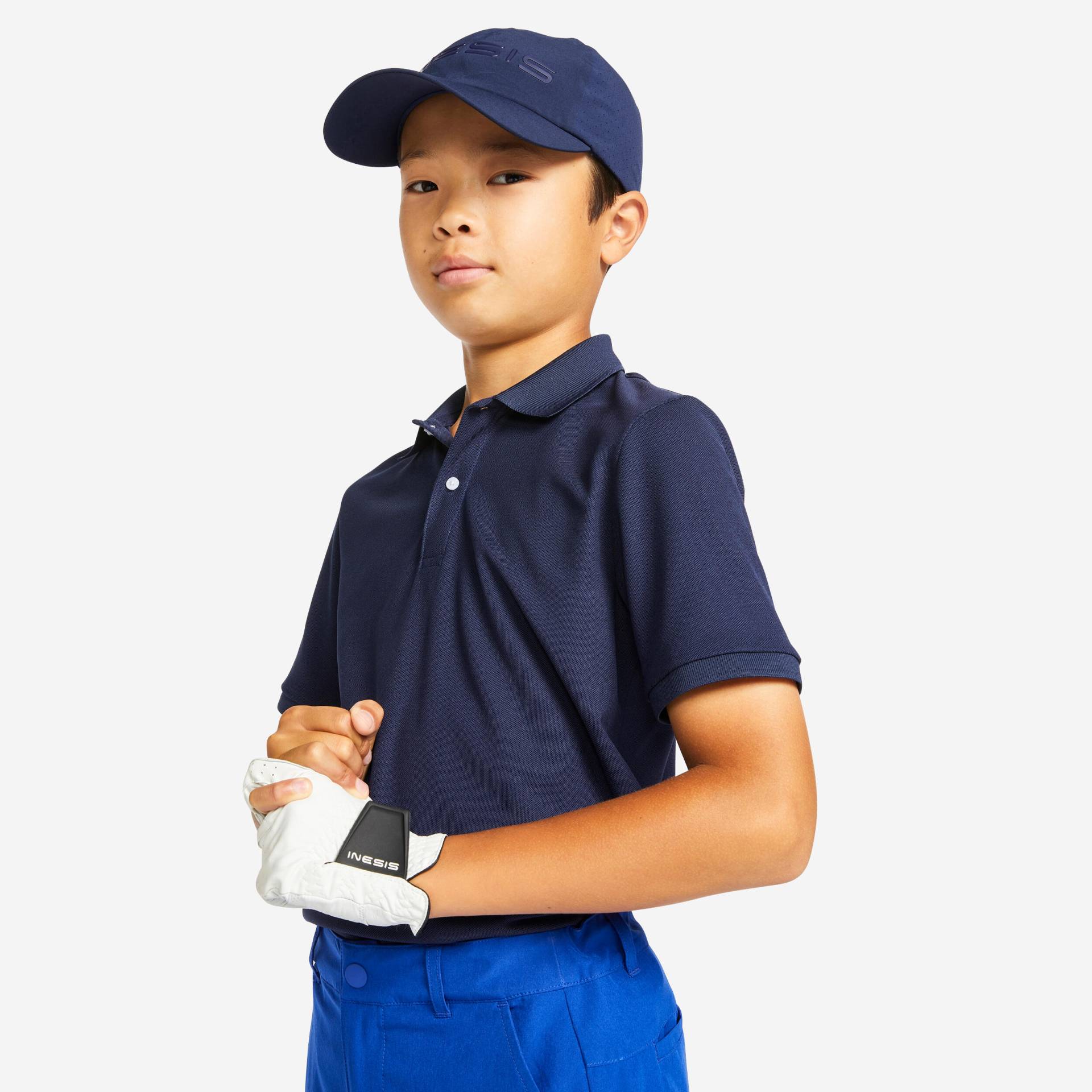 Golf Poloshirt Kurzarm MW500 Kinder marineblau von INESIS