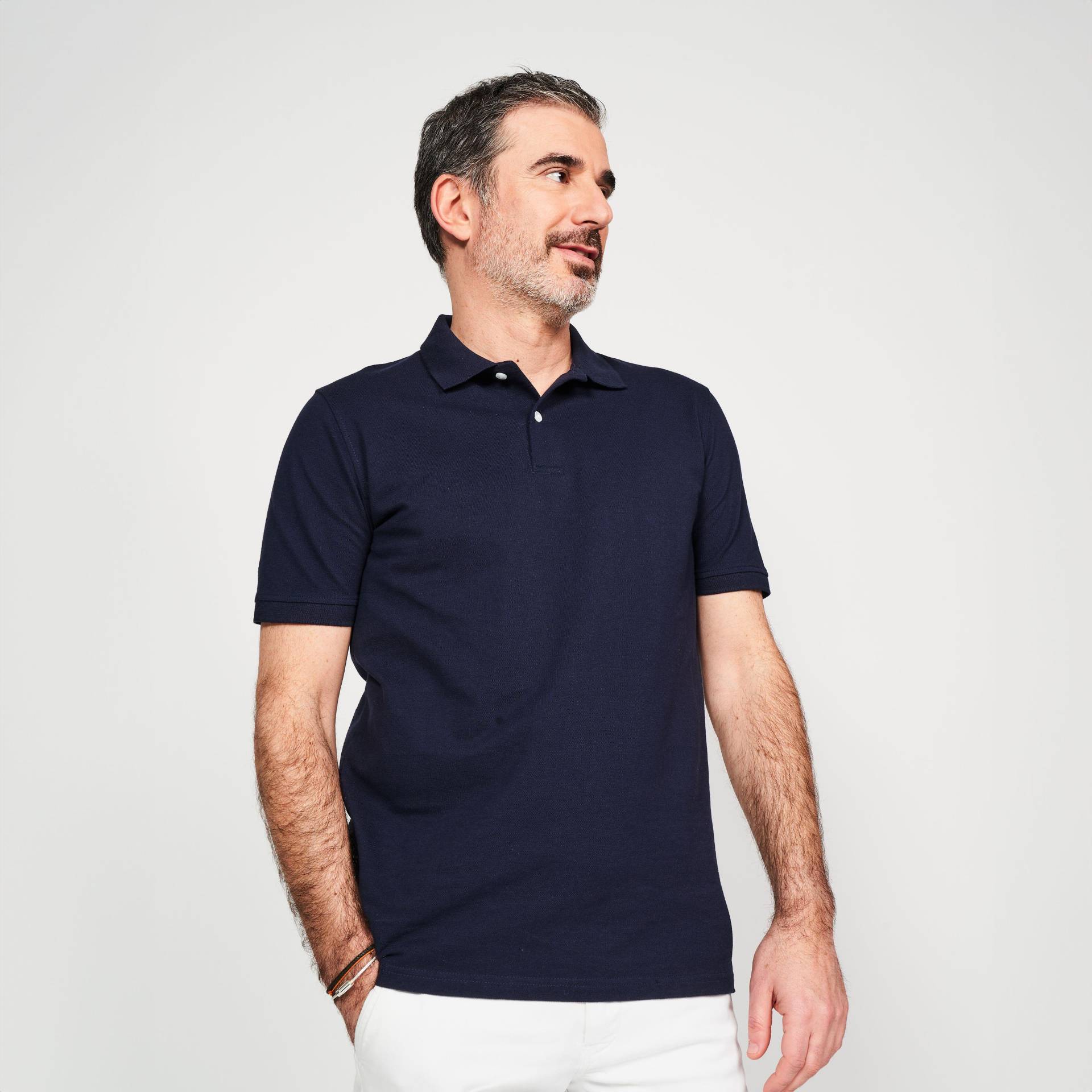 Herren Golf Poloshirt kurzarm - MW500 marineblau von INESIS