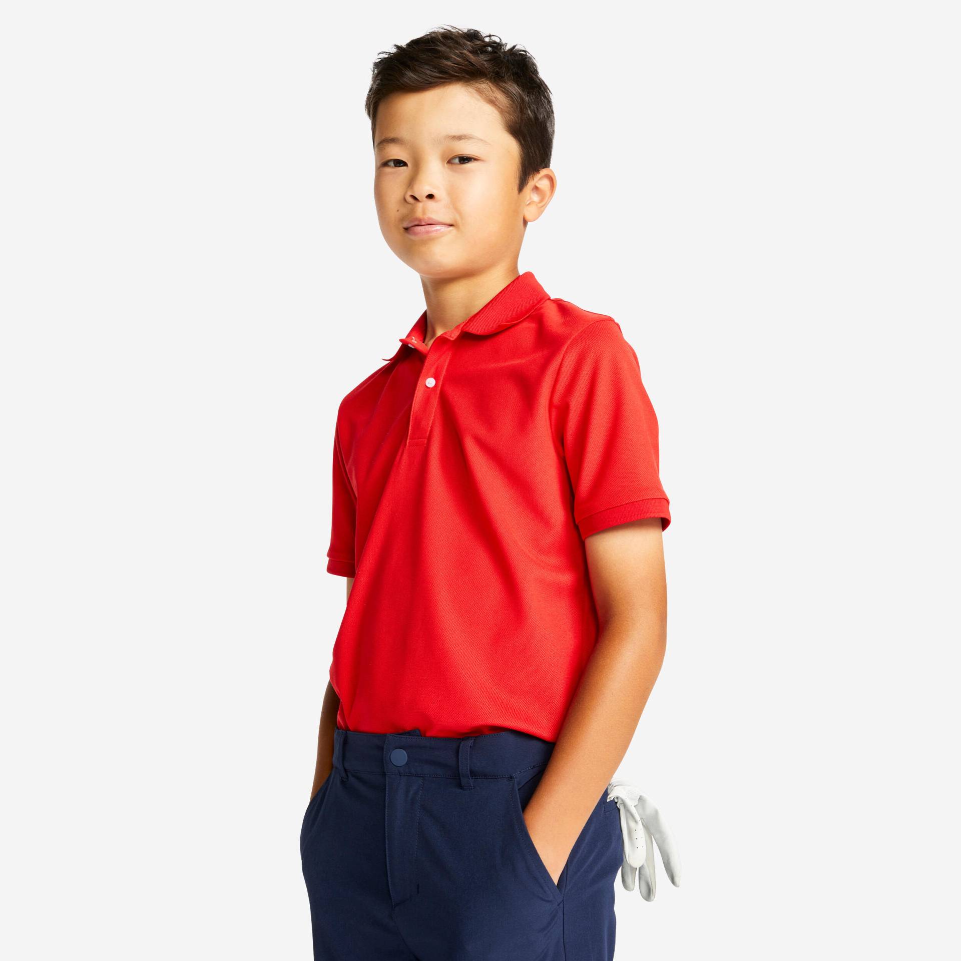 Golf Poloshirt kurzarm MW500 Kinder rot von INESIS