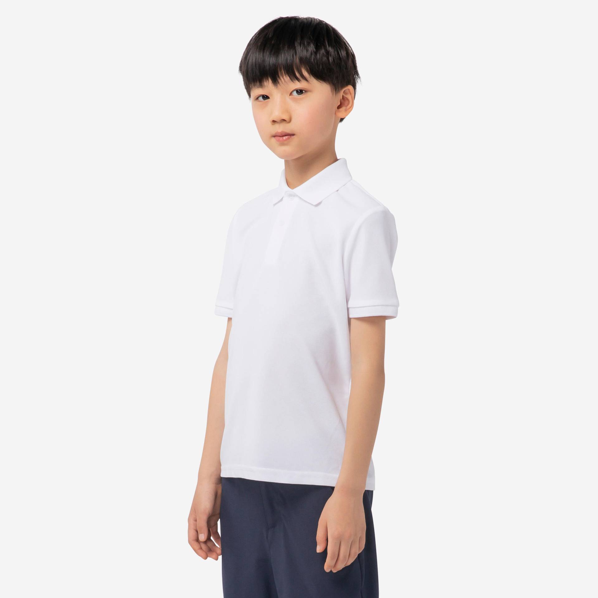 Golf Poloshirt kurzarm MW500 Kinder weiss von INESIS