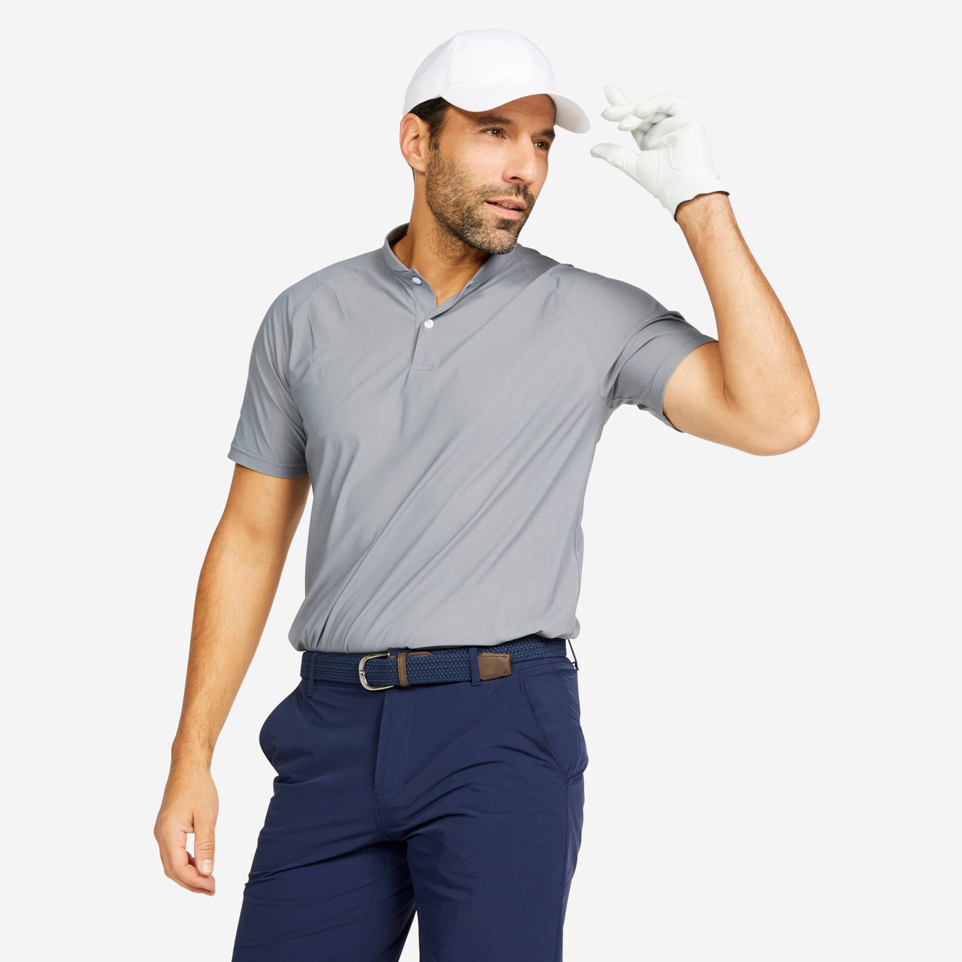 Herren Golf Poloshirt kurzarm - WW900 grau von INESIS