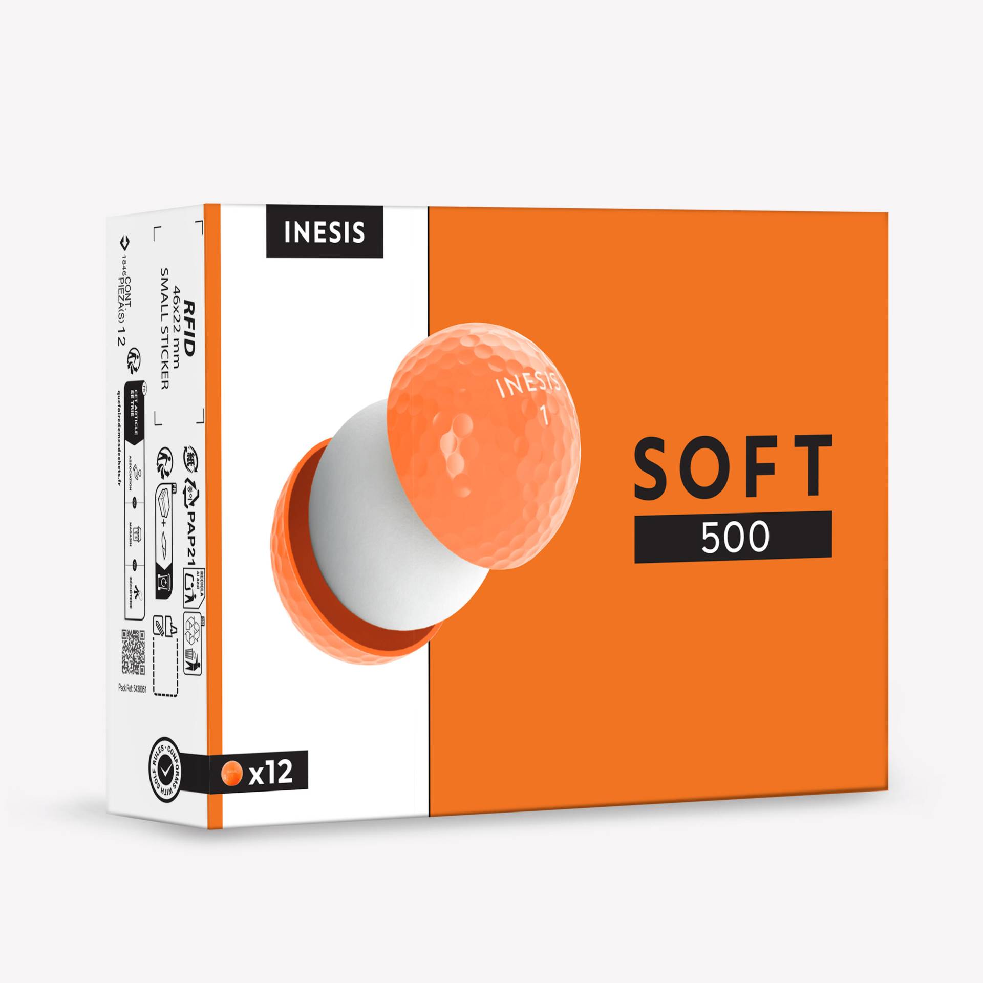 Golfbälle Inesis Soft 500 - 12 Stück orange Golfbälle Inesis Soft 500 - 12 Stück orange von INESIS