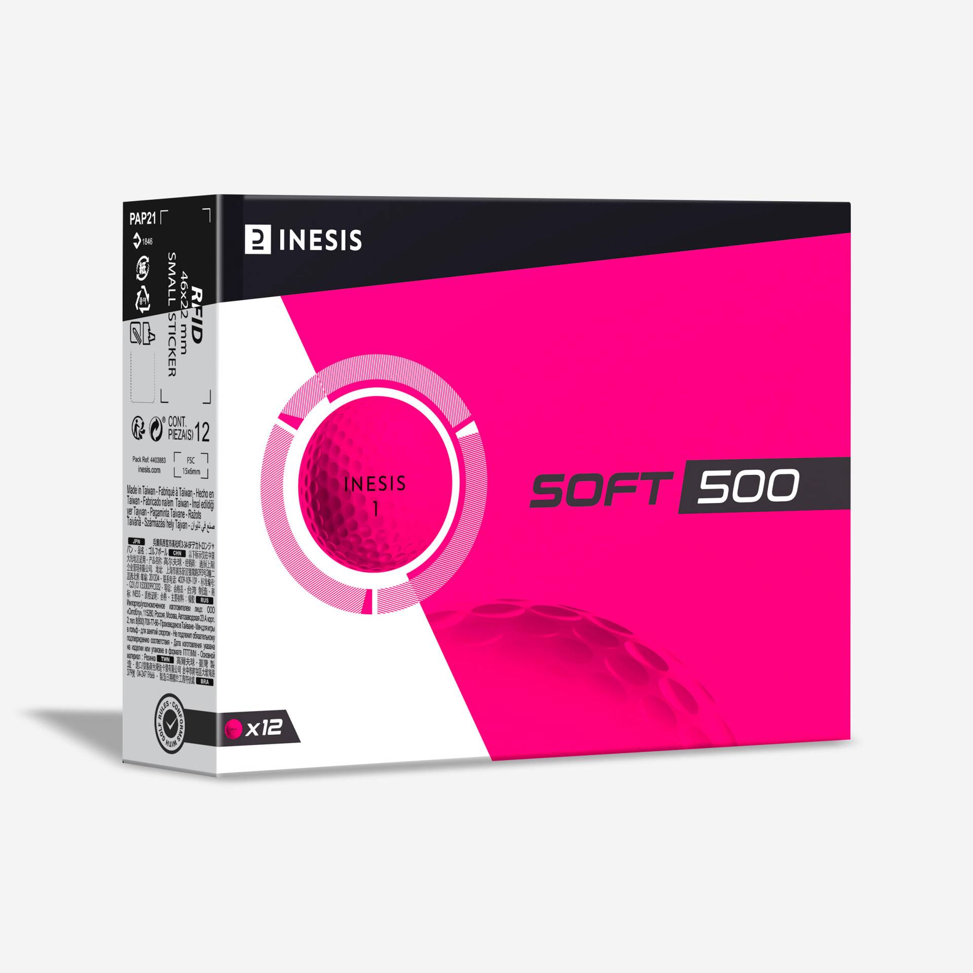 Golfbälle Inesis Soft 500 - 12 Stück rosa von INESIS