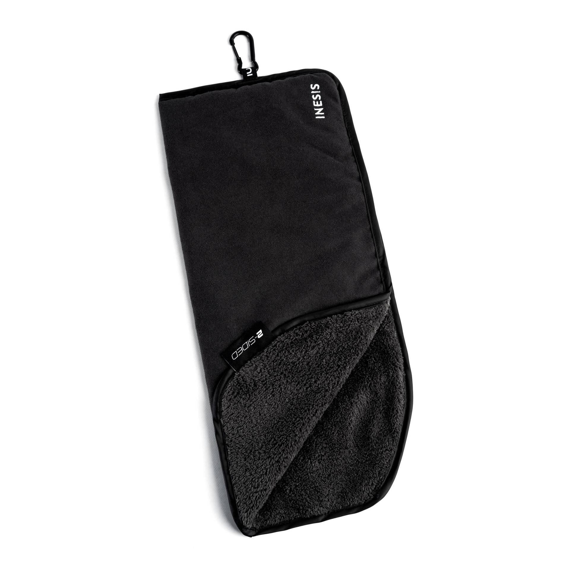 Golf Handtuch Doubleface schwarz von INESIS