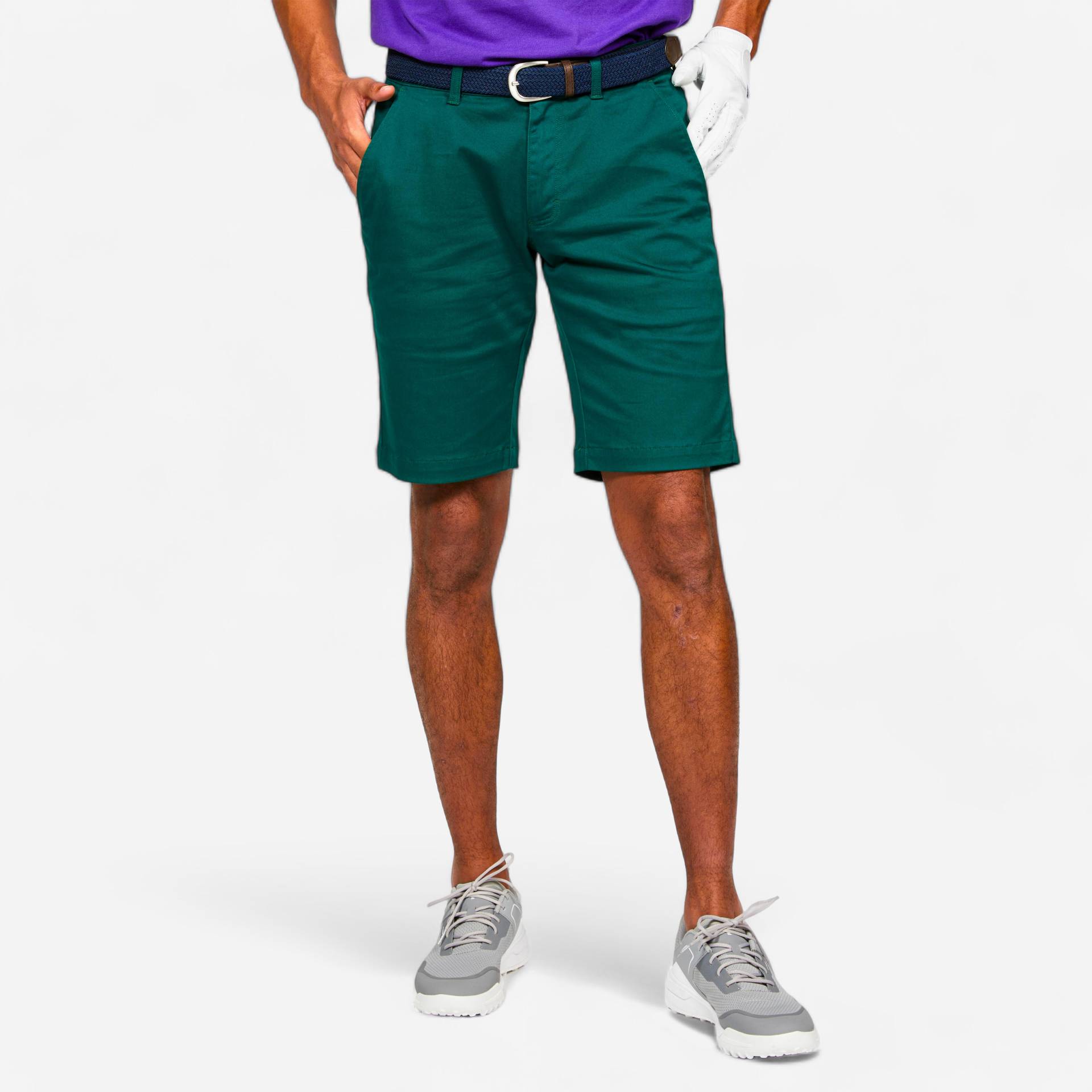 Herren Golf Bermuda Shorts Baumwolle - MW500 dunkelgrün von INESIS