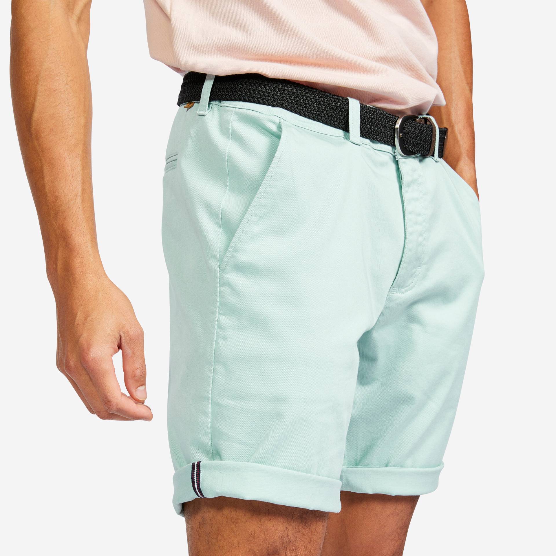 Herren Golf Chino-Shorts - MW500 hellgrün von INESIS