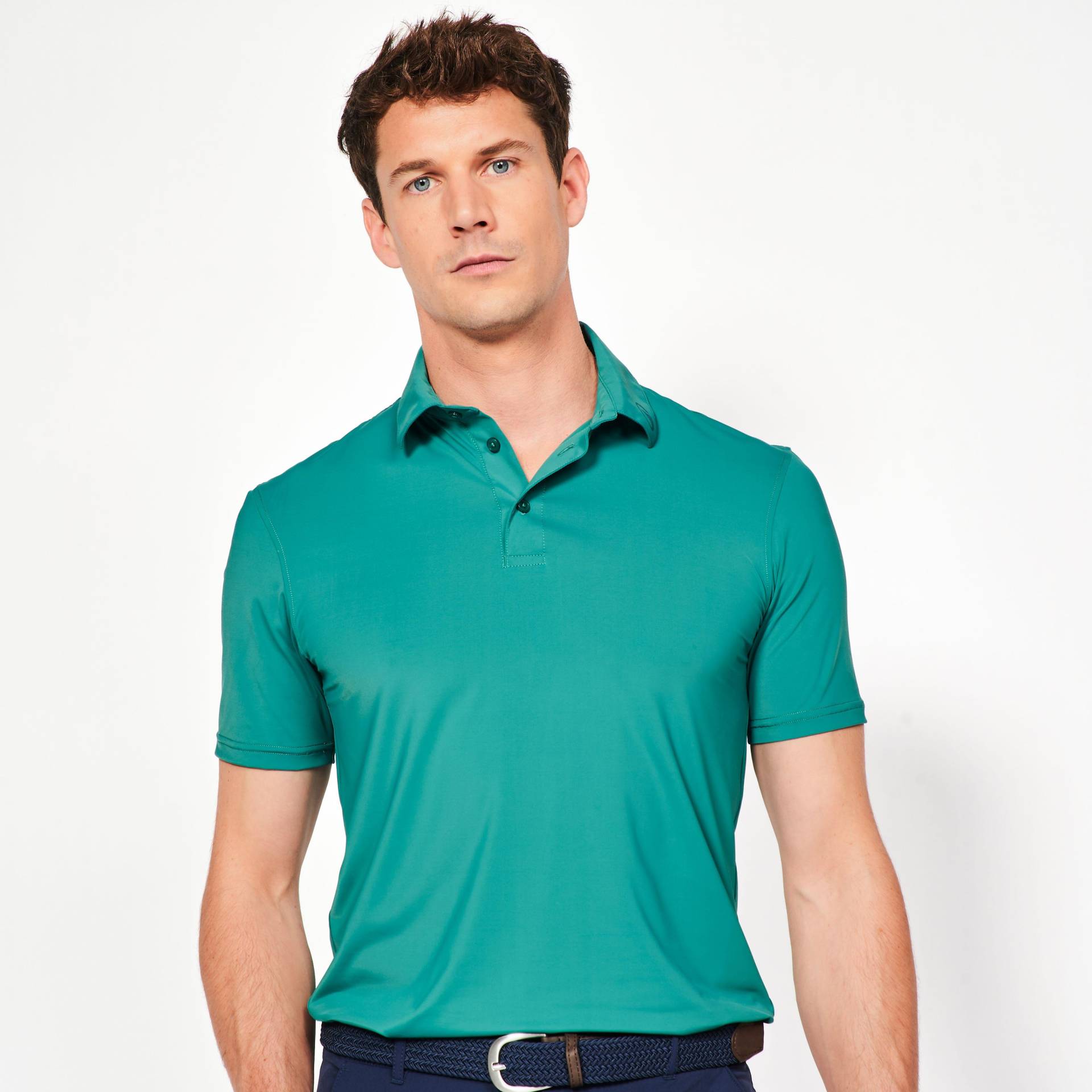 Herren Golf Funktions-Poloshirt - WW900 zederngrün von INESIS