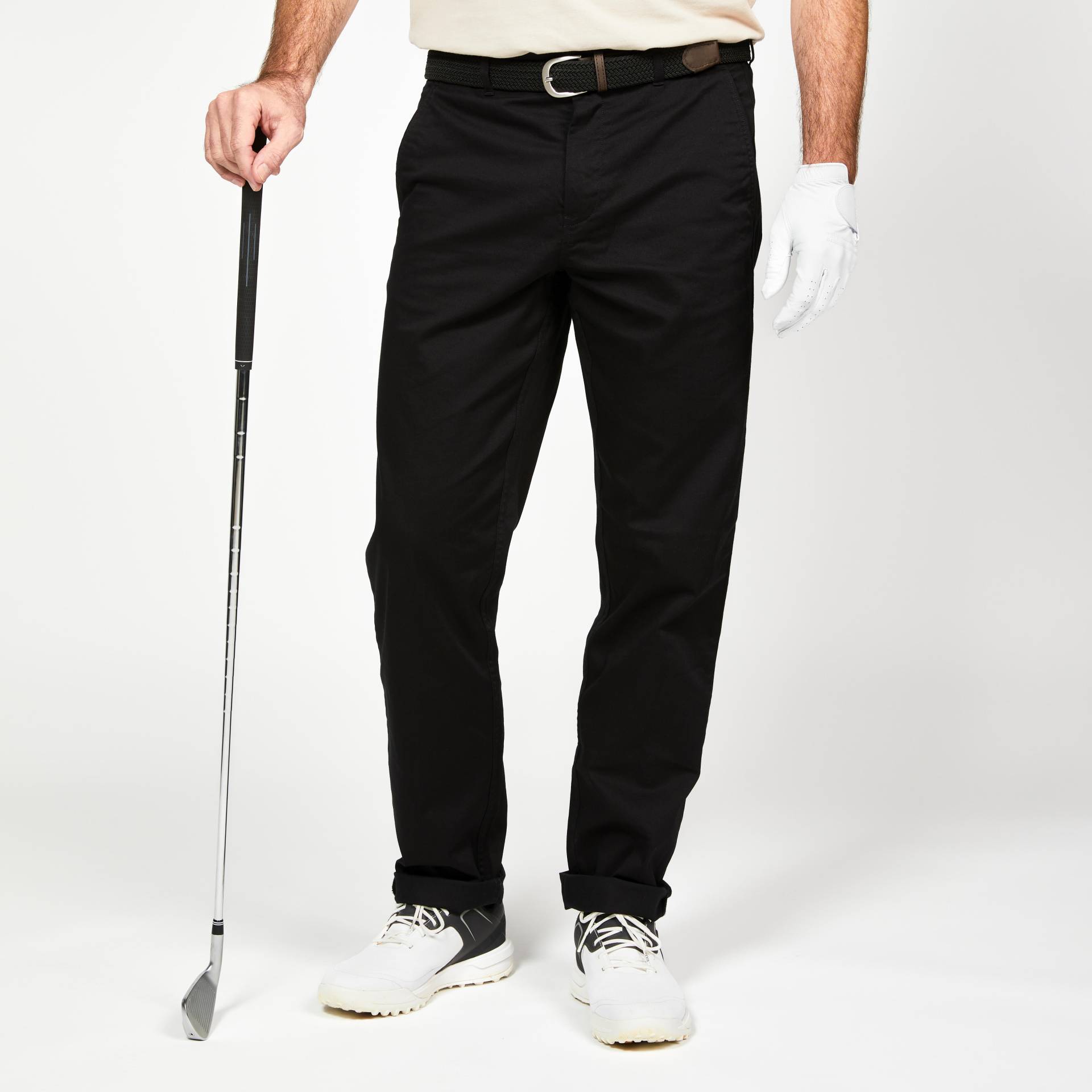 Herren Golf Hose Baumwolle - MW500 schwarz von INESIS