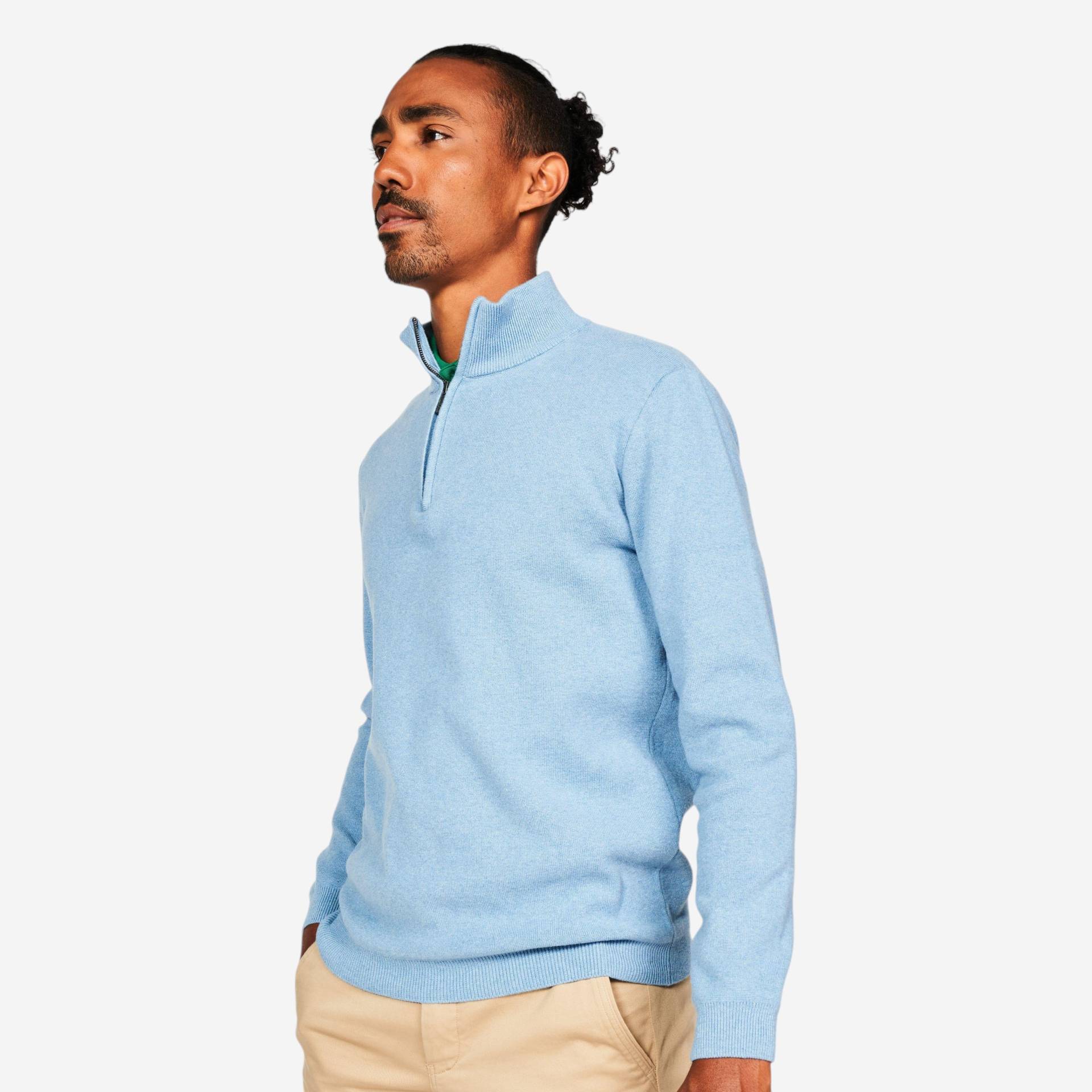Herren Golf Pullover Kurzreissverschluss - MW500 hellblau Herren Golf Pullover Kurzreissverschluss - MW500 hellblau von INESIS