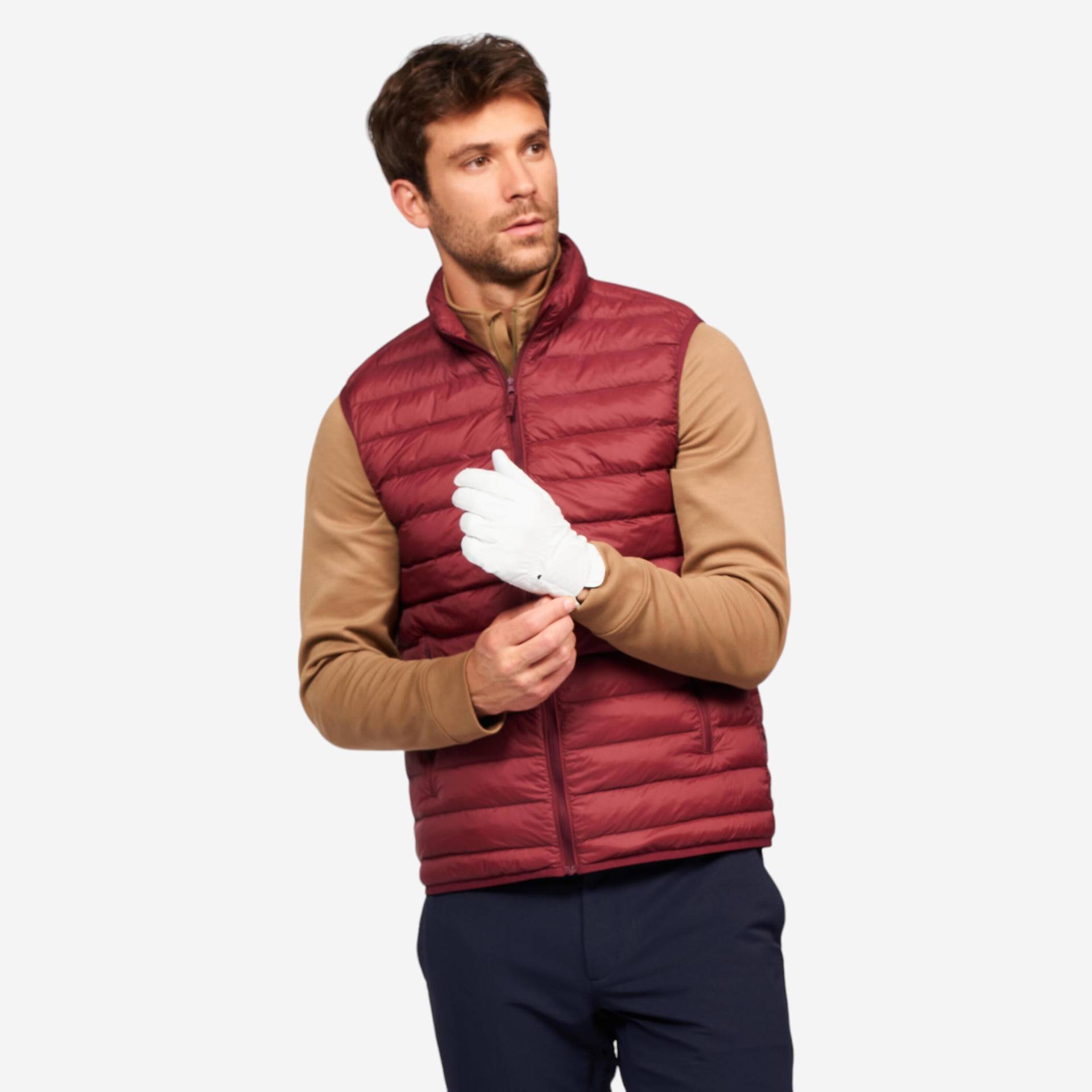 Herren Golf Steppweste - MW500 bordeaux von INESIS