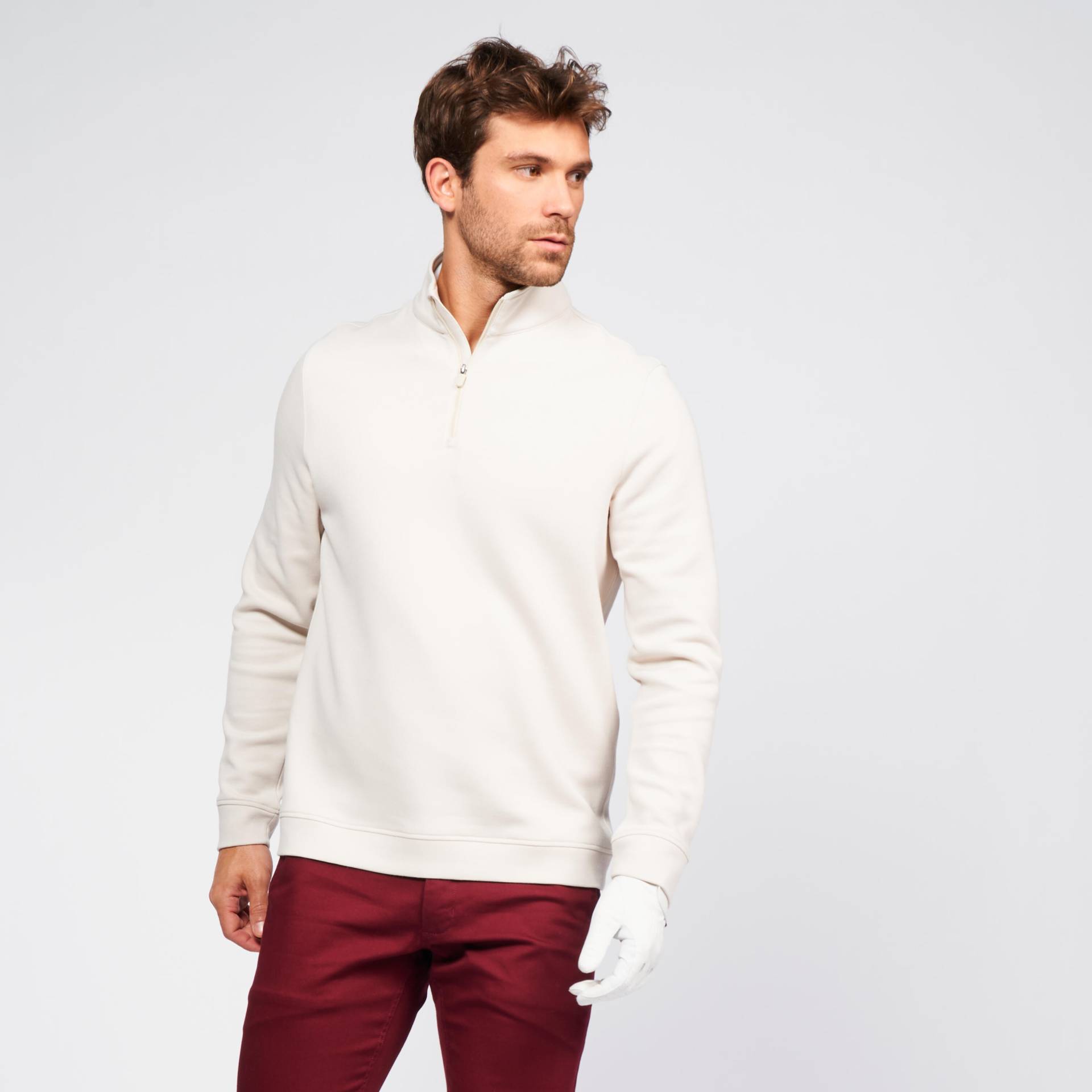 Herren Golf Sweatshirt - MW500 beige von INESIS