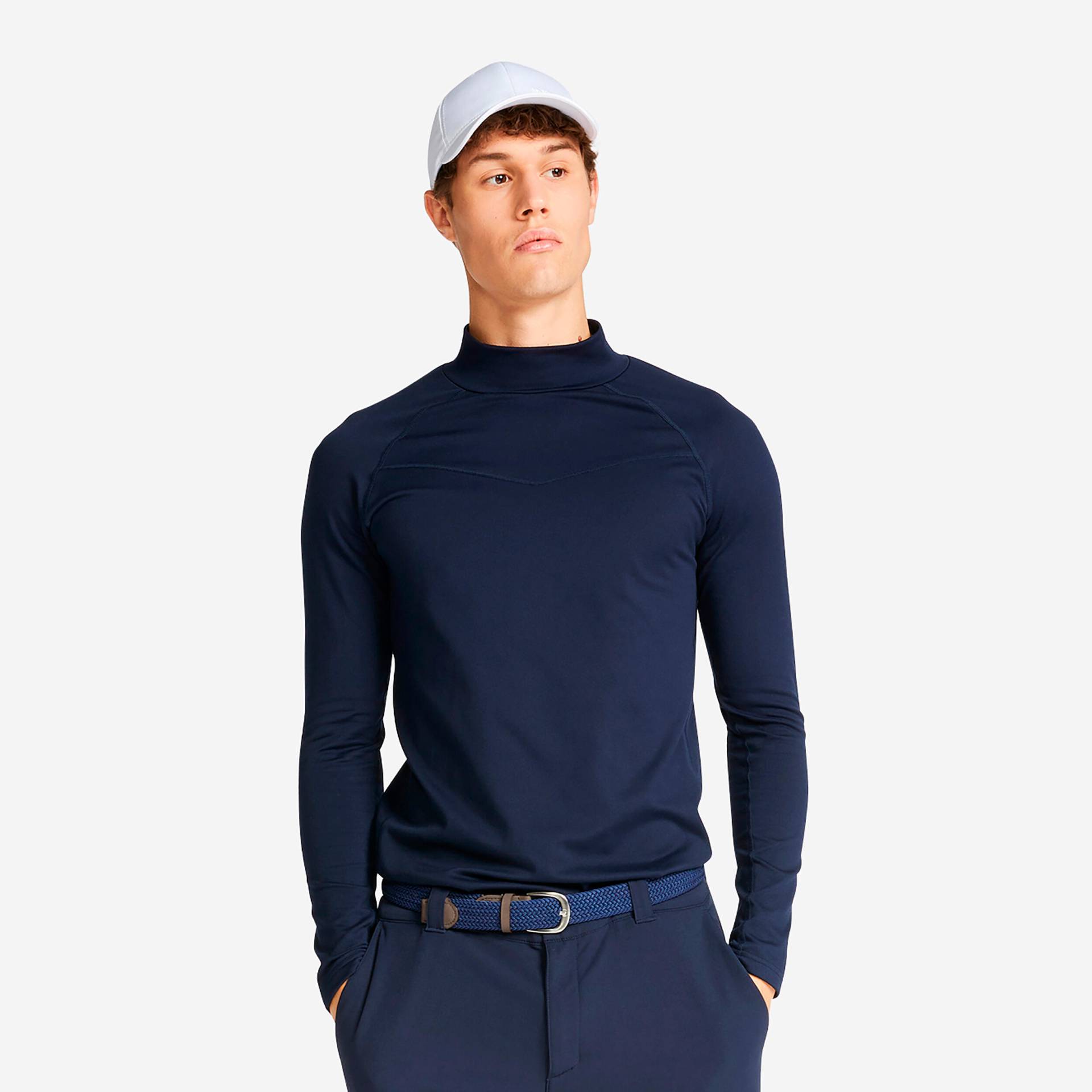 Herren Golf Unterziehpullover warm - CW500 marineblau von INESIS