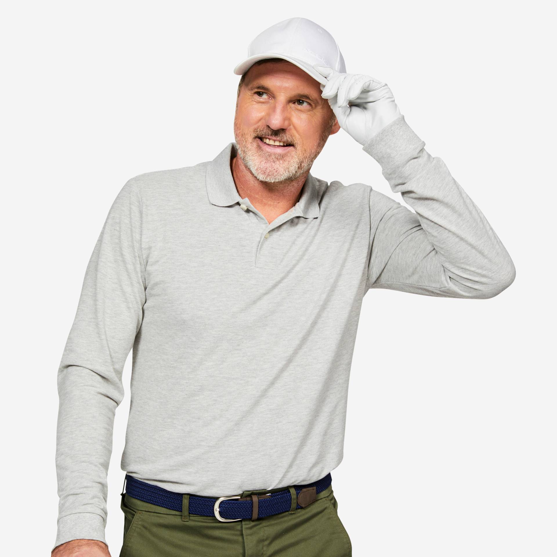 Herren Poloshirt langarm - MW500 grau Herren Poloshirt langarm - MW500 grau von INESIS