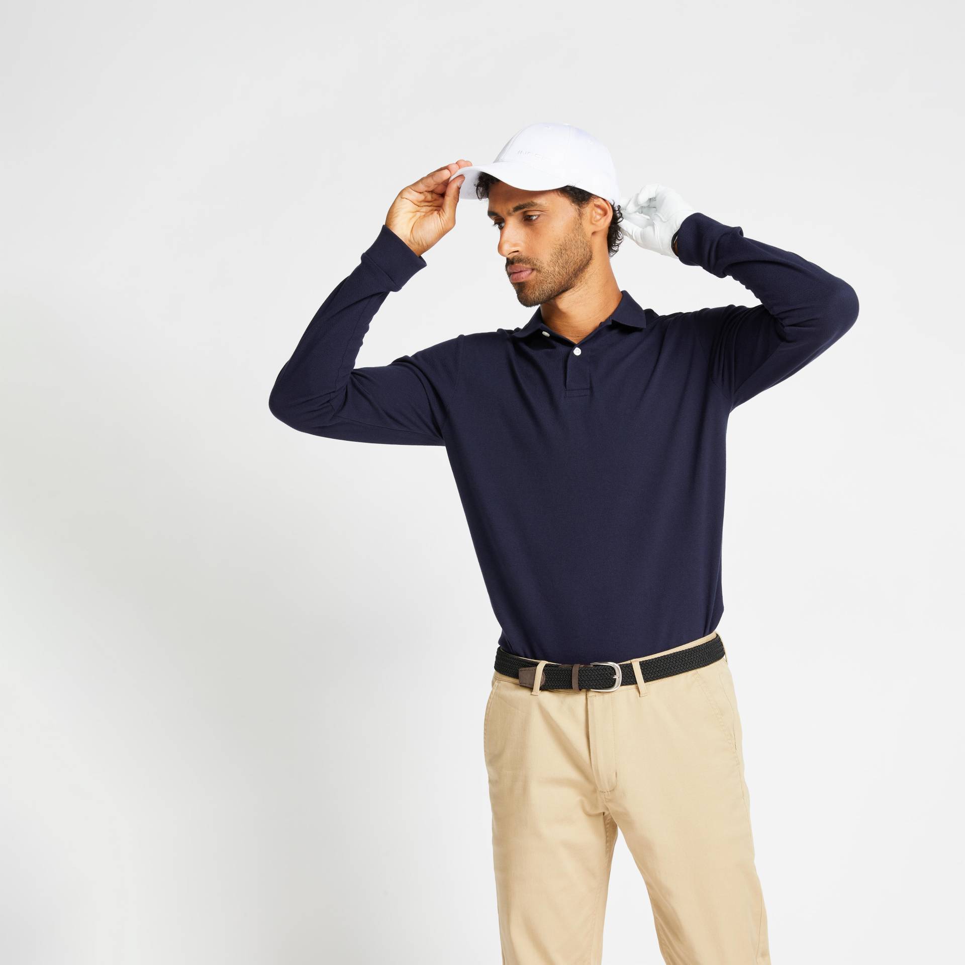 Herren Poloshirt langarm - MW500 marineblau Herren Poloshirt langarm - MW500 marineblau von INESIS