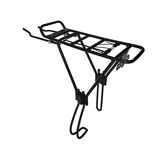 INION H042 - Fahrrad Gepäckträger aus Aluminium Federklappe mit Federklappe und Reflektorhalter für 24-28 Zoll Fahrräder inkl. Universalbefestigungsset/chiavi von INION